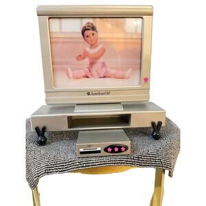 American Girl Doll TV & DVD Player Set (Silver, Pink Star Buttons)